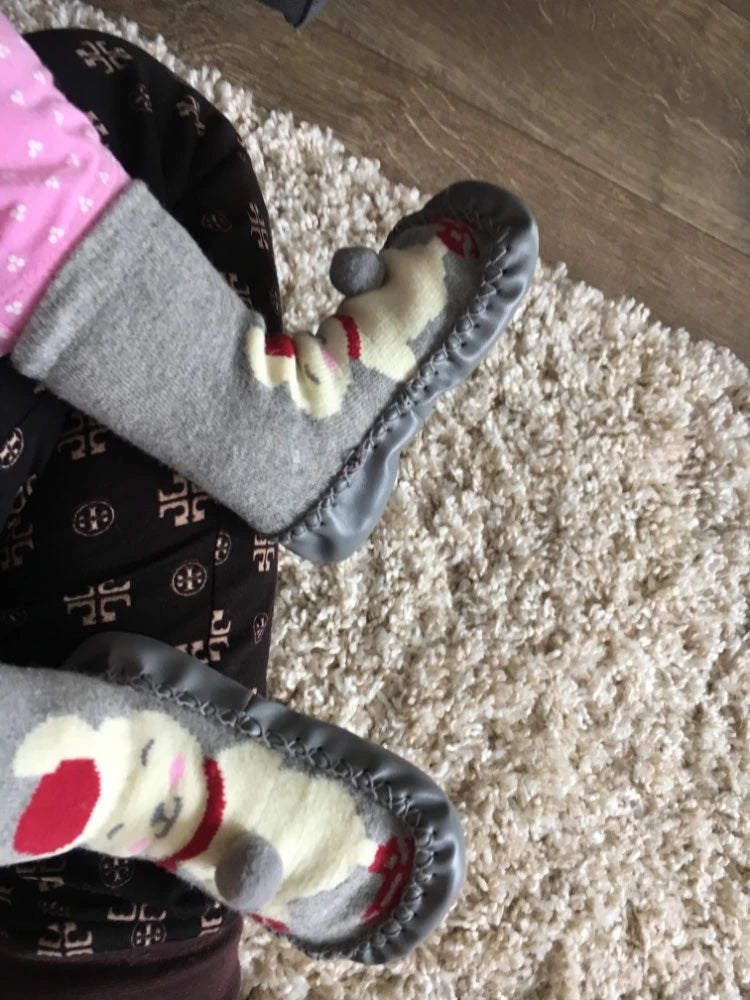 Toddler Indoor Sock Shoes Newborn Baby Socks Winter Thick Terry Cotton Baby Girl Sock with Rubber Soles Infant Animal Funny Sock