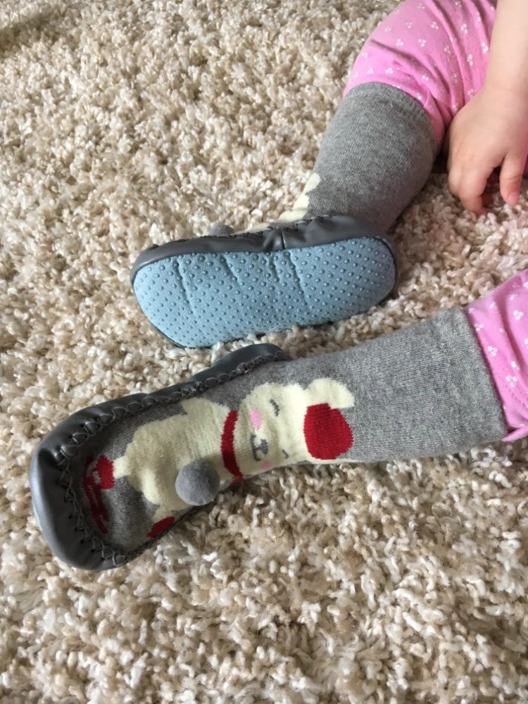 Toddler Indoor Sock Shoes Newborn Baby Socks Winter Thick Terry Cotton Baby Girl Sock with Rubber Soles Infant Animal Funny Sock
