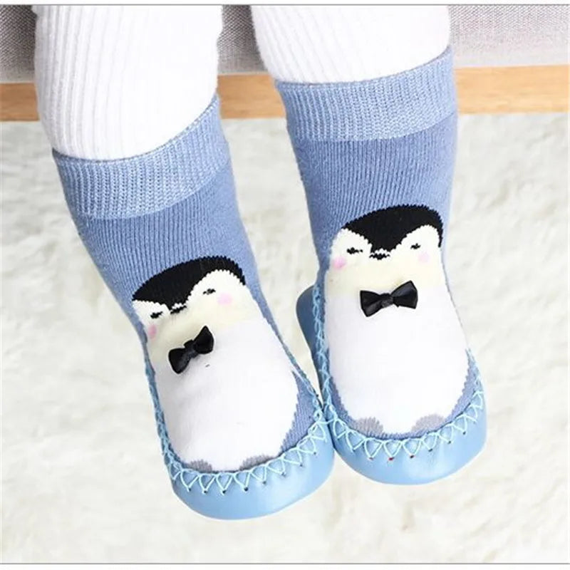 Toddler Indoor Sock Shoes Newborn Baby Socks Winter Thick Terry Cotton Baby Girl Sock with Rubber Soles Infant Animal Funny Sock