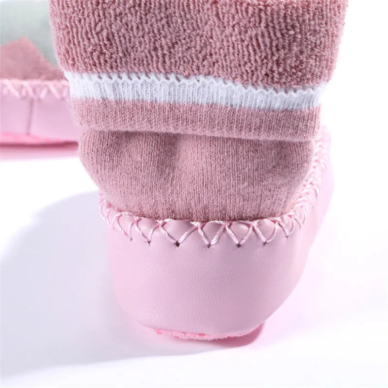 Toddler Indoor Sock Shoes Newborn Baby Socks Winter Thick Terry Cotton Baby Girl Sock with Rubber Soles Infant Animal Funny Sock
