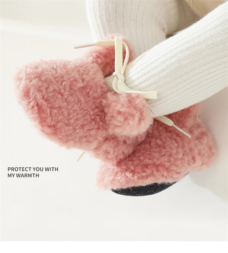Baby Socks Winter Newborn Boy Girl Shoes Kids Soft Toddler First Walkers Child Anti-slip Warm Thicken Newborn Infant Crib Shoes