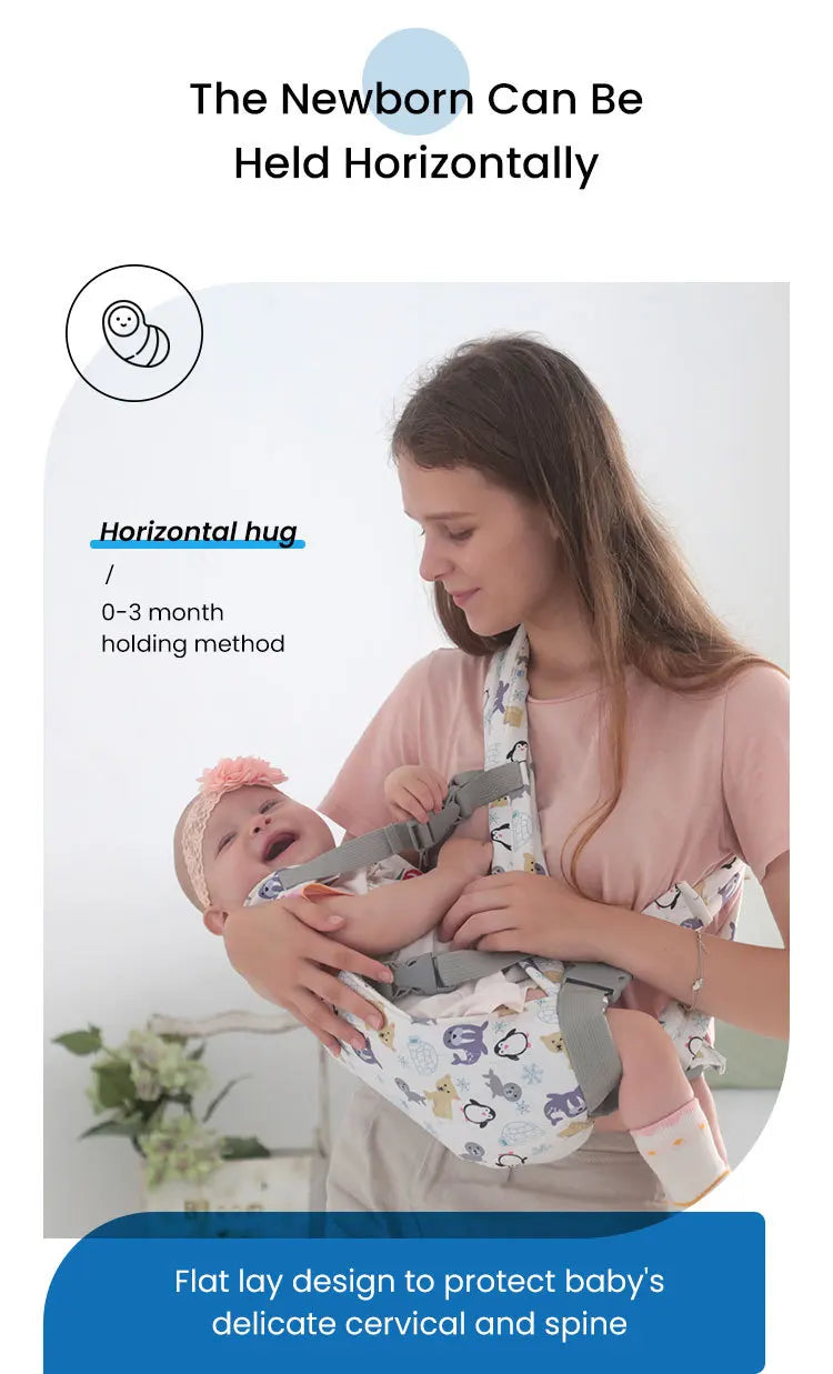 PANGDUBE Baby Carrier Kangaroo Baby Sling Ergonomic 4 in 1 Newborn Carrier Baby Wrap for Outdoor Infant Carrier for Baby