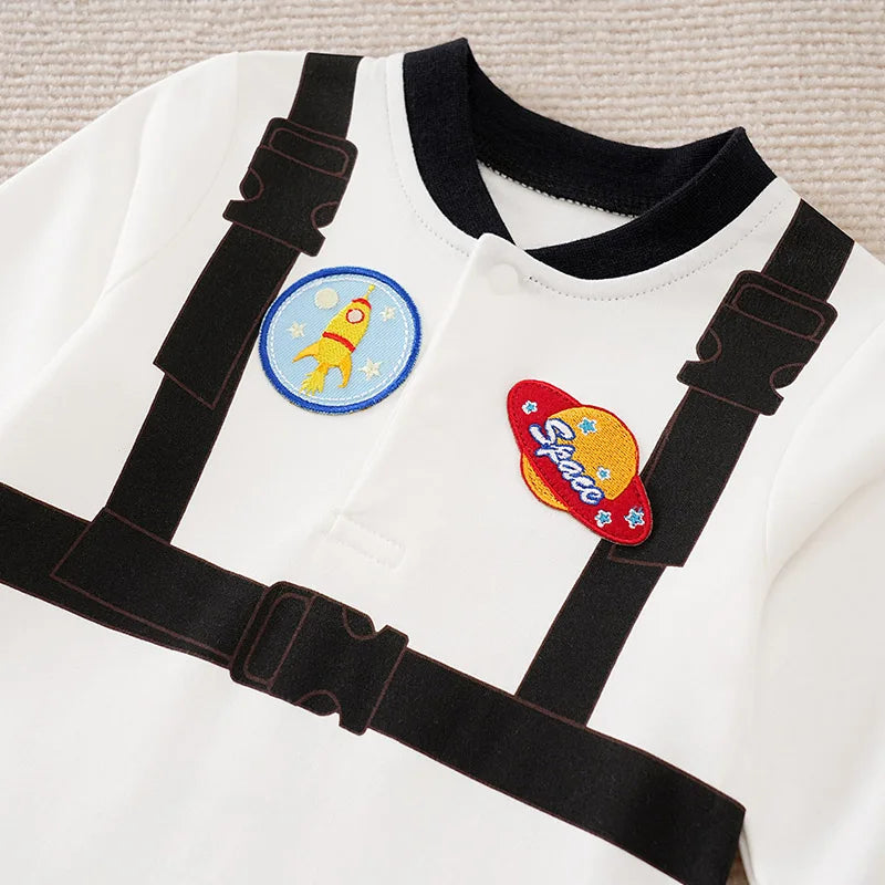 Spring And Autumn Boys And Girls Cute Astronaut Dress Up Role Playing Cotton Comfortable Long Sleeve Baby Bodysuit