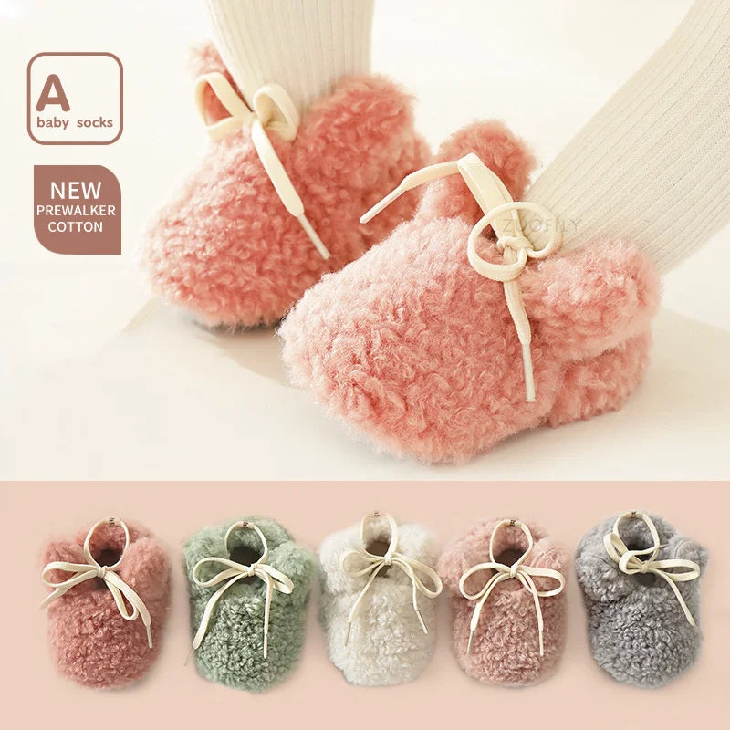 Baby Socks Winter Newborn Boy Girl Shoes Kids Soft Toddler First Walkers Child Anti-slip Warm Thicken Newborn Infant Crib Shoes