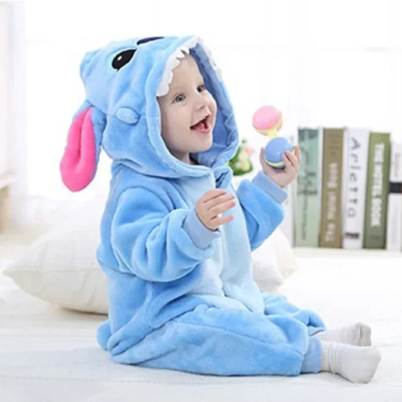 Baby Rompers Winter Flannel Animals Costume Toddler Infant Clothes Kids One-pieces Cosplay Jumpsuits Jumpers Grows Roupa Bebe