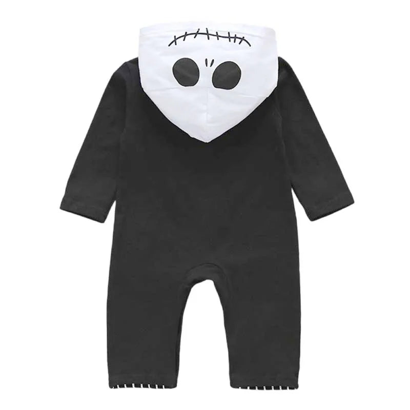 Baby Costume 1 Year Halloween Clothes Toddler Boy Black Hoodies Jumpsuit Child Horror Bat Skull Costumes Babies Rompers 3-18M