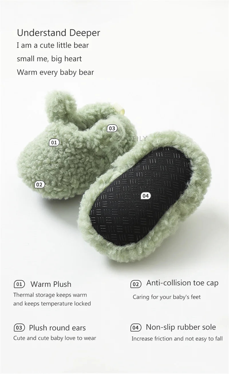 Baby Socks Winter Newborn Boy Girl Shoes Kids Soft Toddler First Walkers Child Anti-slip Warm Thicken Newborn Infant Crib Shoes