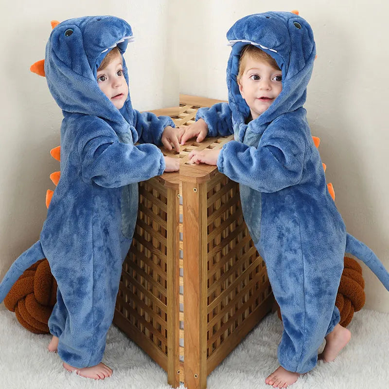 Newborn Baby Tiger Panda Cow Animal Cartoon Romper Kigurumi Girls Onesie Pajamas Hooded Jumpsuit Infant Boys Halloween Costumes