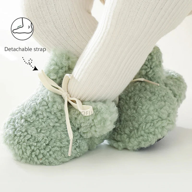 Baby Socks Winter Newborn Boy Girl Shoes Kids Soft Toddler First Walkers Child Anti-slip Warm Thicken Newborn Infant Crib Shoes